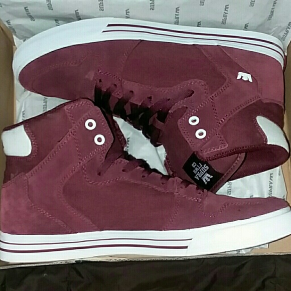 Supra Other - Supra Vaiders Hightops Burgundy/White